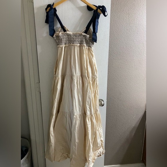 Free People Bluebell Ribbon Strap Maxi Dress In Vacation Sand Women Size S - Picture 5 of 7